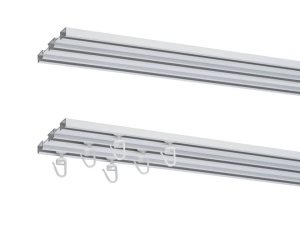 Ilustracija trokanalnih aluminijumskih garnisni: Prilagodljive za svaki prozor uz jednostavnu instalaciju.